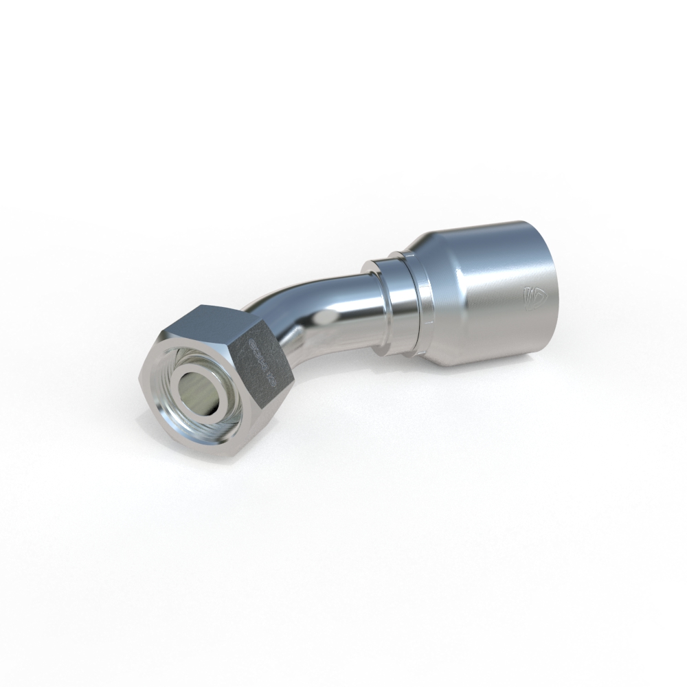 1CE70 Female Metric 45° Elbow Hydraulic Fitting