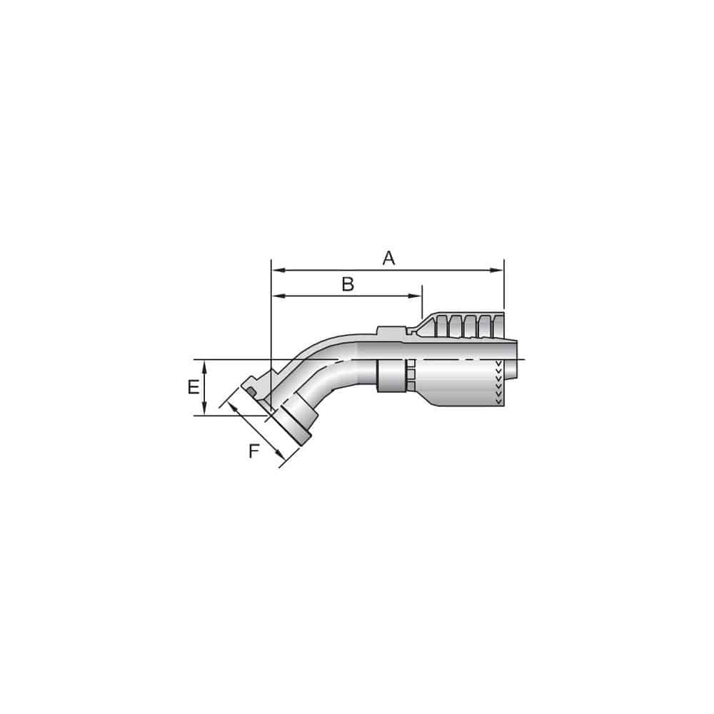 83471 SAE Flange 45˚ Elbow Hydraulic Fitting | Gemco