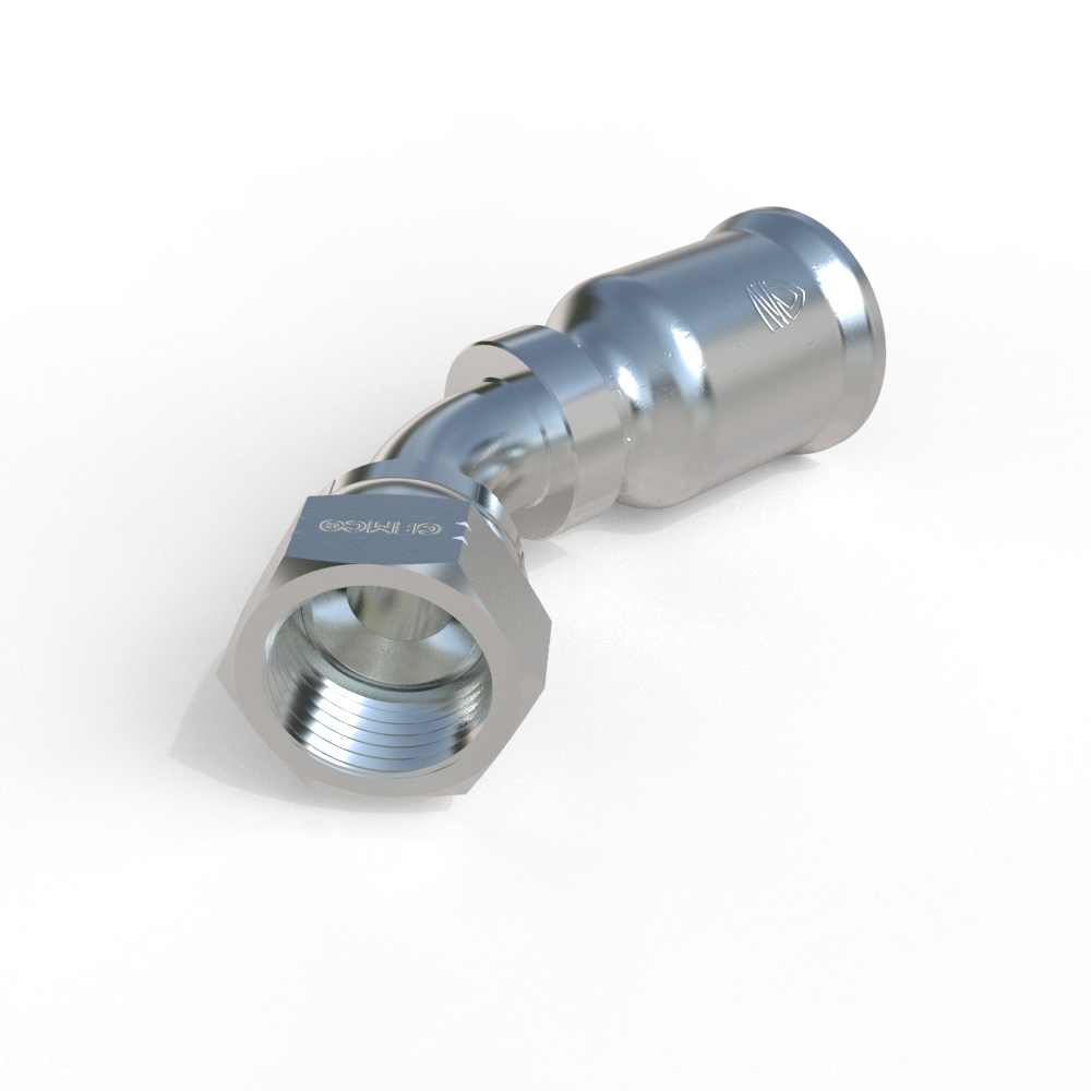 2J491N-B JIC 37° Swivel 45° Elbow Hose Fitting