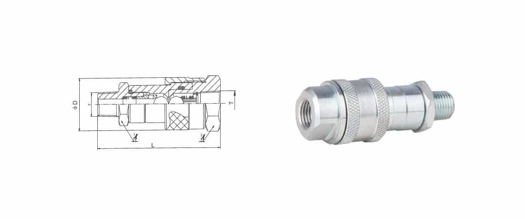 KZE-B Thread Locked Type Hydraulic Quick Coupling | Gemco