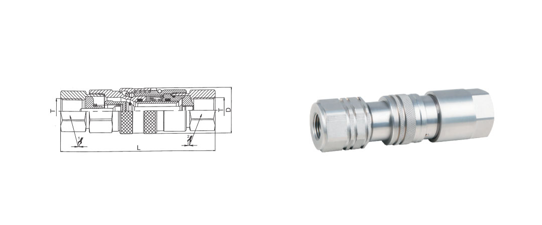 PT Flat Face Type Hydraulic Quick Coupling - Quick Couplings - 1