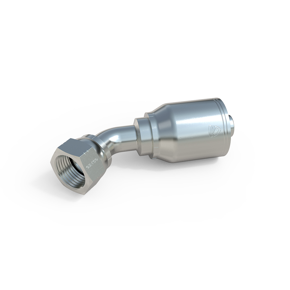 2J443-B Female JIC 37° – 45° Elbow Hose Fitting